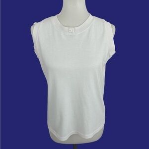 White tank top with button detail
